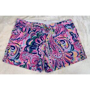 LILLY PULITZER Women’s Pink Blue The Callahan Short Psychedelic Sunshine Size 6